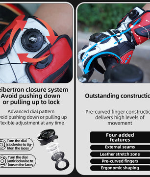 Seibertron Adult SPS-6 All-Season Leather Motorcycle Gloves with Carbon Fiber Protection, Breathable Design, and Anti-Slip Grip – Perfect for Road Racing, Track Riding, and Long-Distance Touring