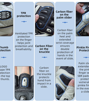 Seibertron SPS-9 Summer Motorcycle Carbon Fiber Anti-Slip Soft Breathable Half-Finger Riding Gloves