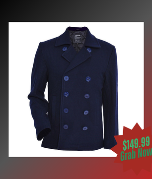 Mens Pea Coats Woolen Coat US Navy Type 80% Wool USN Seibertron