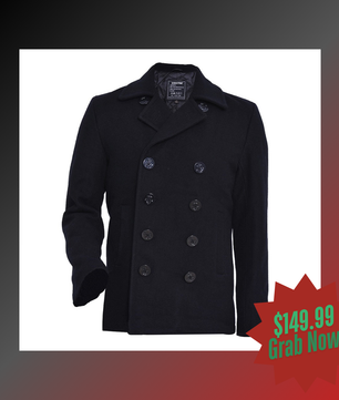 Mens Pea Coats Woolen Coat US Navy Type 80% Wool USN Seibertron
