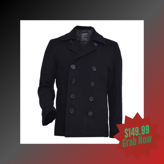 Mens Pea Coats Woolen Coat US Navy Type 80% Wool USN Seibertron