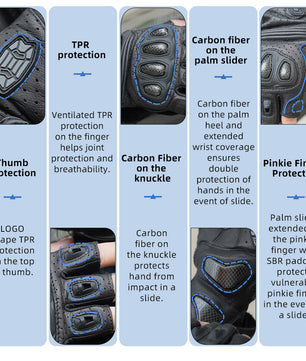 Seibertron SPS-9 Summer Motorcycle Carbon Fiber Anti-Slip Soft Breathable Half-Finger Riding Gloves