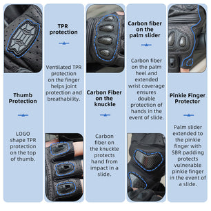 Seibertron Summer Motorcycle Carbon Fiber Anti-Slip Soft Breathable Half-Finger Riding Gloves SPS-9