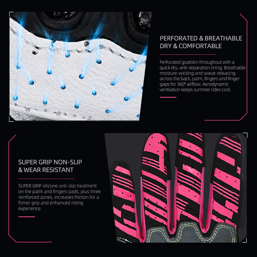 Seibertron SPS-7 Superior Protection Series Motorcycle Riding Gloves - Breathable Touchscreen Carbon Fiber Protection
