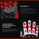 Seibertron SPS-7W Waterproof Leather Carbon Fiber Touchscreen Motorcycle Riding Gloves
