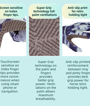 Seibertron Youth S.P.S.G-4 Horse Riding Touchscreen UPF100+ UV Sun Glove