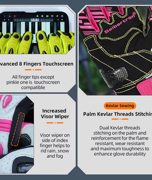 Seibertron SPS2 Plus 成人夏季摩托车手套 - 真皮、透气、碳纤维、耐磨、防滑设计，增强舒适度和防护性