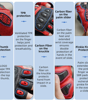 Seibertron SPS-9 Summer Motorcycle Carbon Fiber Anti-Slip Soft Breathable Half-Finger Riding Gloves