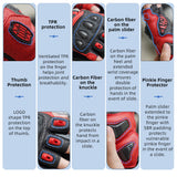 red fingerless leather gloves