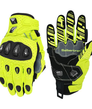 Seibertron SPS-7 motorcycle gloves in Fluorescent Yellow
