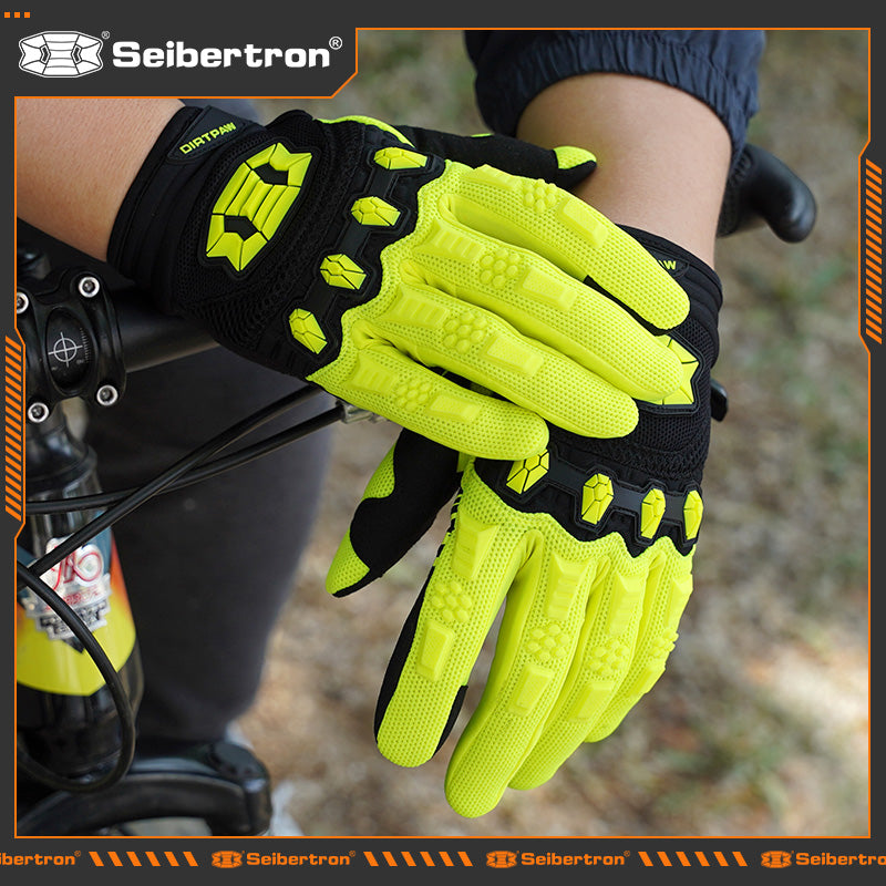 Seibertron Adult Dirtpaw Unisex BMX MX ATV MTB Racing Mountain Bike Bicycle Cycling Off-Road/Dirt Bike Gloves Road Racing Motorcycle Motocross Sports Gloves Touch Recognition Full Finger Glove