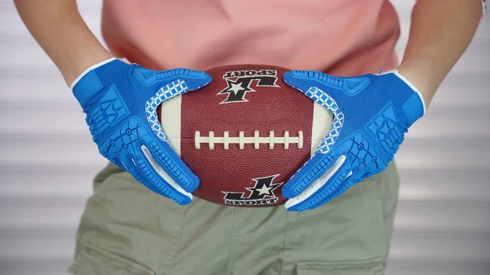 Seibertron Youth Full Finger Lineman 2.0 Football Gloves – Padded Palm, Flexible TPR Impact Protection, & Enhanced Grip