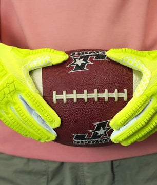 Seibertron Youth Full Finger Lineman 2.0 Padded Palm Football Receiver Gloves, Flexible TPR Impact Protection Back of Hand Glove