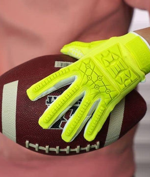 Seibertron Youth Full Finger Lineman 2.0 Padded Palm Football Receiver Gloves, Flexible TPR Impact Protection Back of Hand Glove