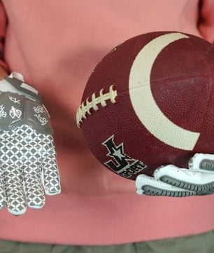 Seibertron Youth Full Finger Lineman 2.0 Padded Palm Football Receiver Gloves, Flexible TPR Impact Protection Back of Hand Glove
