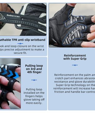 Seibertron SPS-9 Summer Motorcycle Carbon Fiber Anti-Slip Soft Breathable Half-Finger Riding Gloves