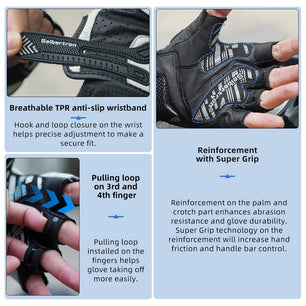 Seibertron Summer Motorcycle Carbon Fiber Anti-Slip Soft Breathable Half-Finger Riding Gloves SPS-9