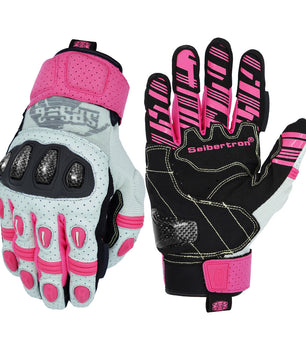 Seibertron SPS2 Plus Youth Summer Motorcycle Gloves – Genuine Leather, Breathable, Carbon Fiber, Abrasion-Resistant, Anti-Slip Design for Enhanced Comfort and Protection