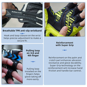 Seibertron Summer Motorcycle Carbon Fiber Anti-Slip Soft Breathable Half-Finger Riding Gloves SPS-9