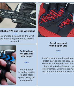 Seibertron SPS-9 Summer Motorcycle Carbon Fiber Anti-Slip Soft Breathable Half-Finger Riding Gloves