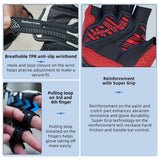 red fingerless leather gloves