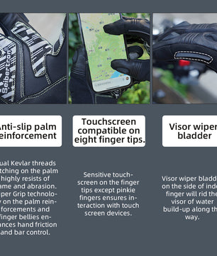 Seibertron SPS-4 Plus Adult Upgraded Winter Motorcycle Riding Gloves - Carbon Fiber, Waterproof, and Snowproof for Fall and Winter