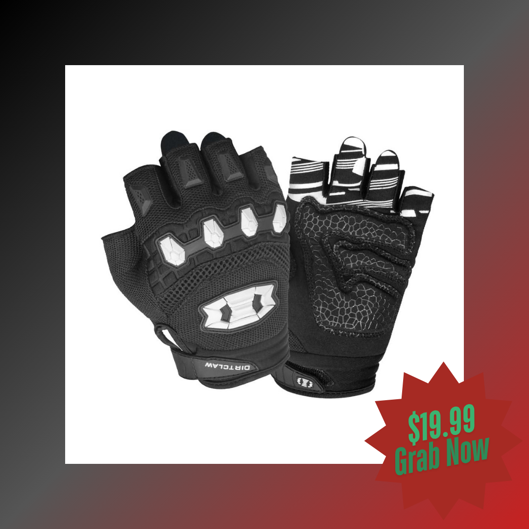 Seibertron Dirtclaw Adult BMX MX ATV MTB Road Racing Mountain Bike Bicycle Cycling Off-Road/Dirt Bike Gel Padded Anti - Slip Palm Fingerless Gloves Motorcycle Motocross Sports Gloves