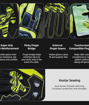 Seibertron Adult SPS-6 All-Season Leather Motorcycle Gloves with Carbon Fiber Protection, Breathable Design, and Anti-Slip Grip – Perfect for Road Racing, Track Riding, and Long-Distance Touring