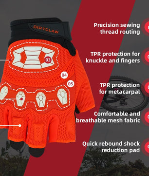 Seibertron Dirtclaw Adult BMX MX ATV MTB Road Racing Mountain Bike Bicycle Cycling Off-Road/Dirt Bike Gel Padded Anti - Slip Palm Fingerless Gloves Motorcycle Motocross Sports Gloves