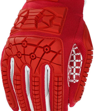 Seibertron Youth Full Finger Lineman 2.0 Padded Palm Football Receiver Gloves, Flexible TPR Impact Protection Back of Hand Glove
