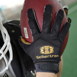 Seibertron H.P.I.R.G Touchscreen Lineman and Football Receiver Gloves, Flexible Breathable Impact Protection Back of Hand Glove Adult and Youth Sizes