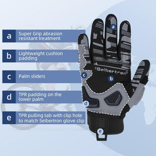 Seibertron SPS-1 Unisex Full Finger Touchscreen Gloves for Road Racing, MTB, BMX, ATV, and Off-Road Cycling