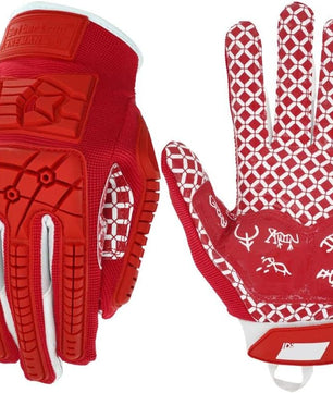Seibertron Youth Full Finger Lineman 2.0 Padded Palm Football Receiver Gloves, Flexible TPR Impact Protection Back of Hand Glove