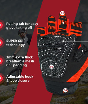 Seibertron Dirtclaw Adult BMX MX ATV MTB Road Racing Mountain Bike Bicycle Cycling Off-Road/Dirt Bike Gel Padded Anti - Slip Palm Fingerless Gloves Motorcycle Motocross Sports Gloves
