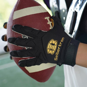 Seibertron H.P.I.R.G Touchscreen Lineman and Football Receiver Gloves, Flexible Breathable Impact Protection Back of Hand Glove Adult and Youth Sizes