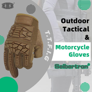 Seibertron T.T.F.I.G 2.0 Men's Tactical Military Gloves with Flexible Rubber Knuckles for Combat, Hunting, Airsoft, Paintball, Motorcycle Riding & Outdoor Activities