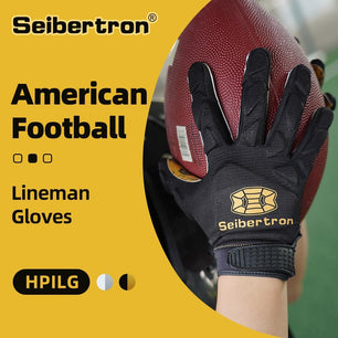 Seibertron H.P.I.L.G Touchscreen Lineman and Football Receiver Gloves, Flexible Breathable Impact Protection Back of Hand Glove Adult and Youth Sizes