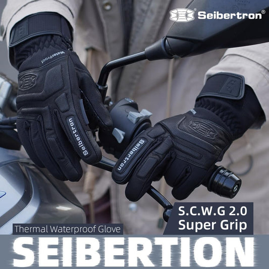 Seibertron S.C.W.G 2.0 Waterproof Winter -4℉ Cold Proof Touchscreen Anti Slip Palm Impact Gloves for Cycling Motorcycle