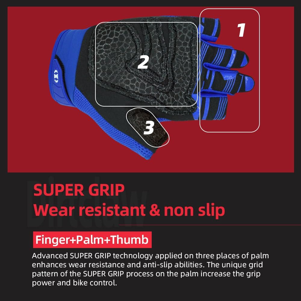 Seibertron Adult Dirtclaw Anti-Slip Fingerless Gloves: Perfect for Off-Road, BMX, and Motocross Adventures