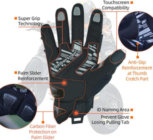 Seibertron Adult SPS-4 Winter Cold Weather Motorcycle Gloves Rainproof Riding with Touchscreen Warm Gauntlet for Men and Women