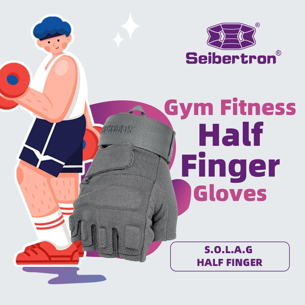 Seibertron S.O.L.A.G 1/2 Finger / Fingerless / Half Finger Multi-function Sports Gloves