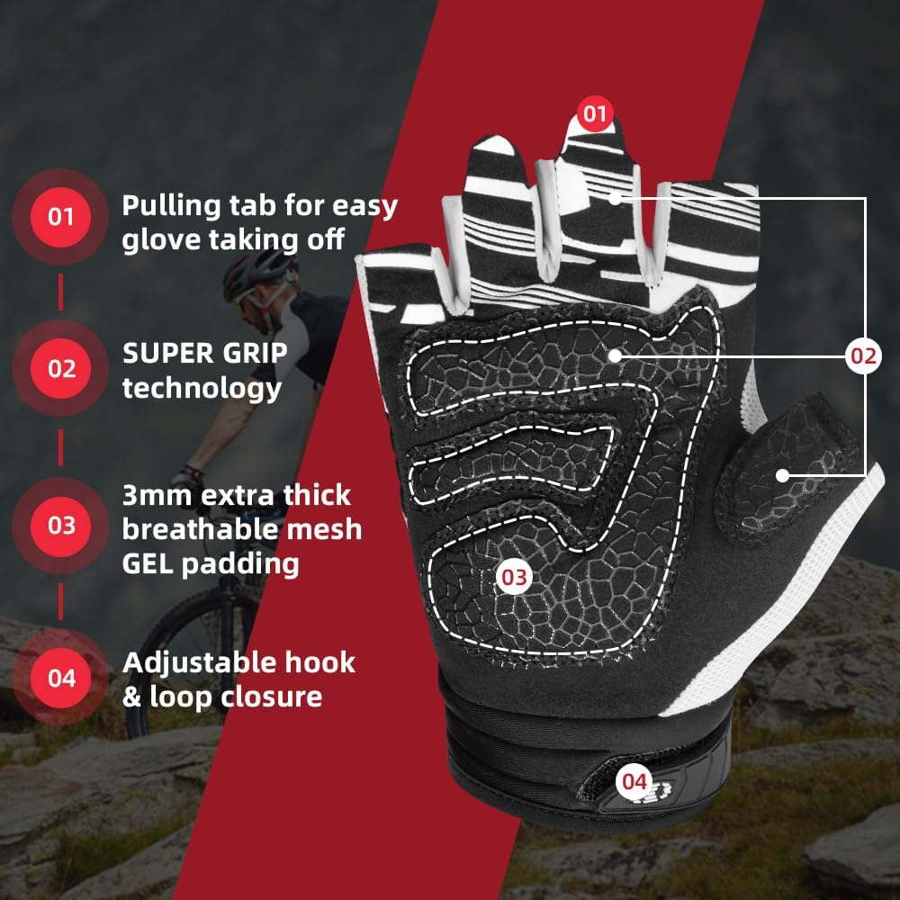 Seibertron Adult Dirtclaw Anti-Slip Fingerless Gloves: Perfect for Off-Road, BMX, and Motocross Adventures