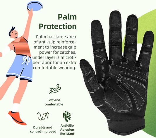 Guantes de golf Seibertron Youth FODGG 2.0 Ultimate Flying Disc: diseño antideslizante, agarre consistente que mejora los lanzamientos y las recepciones en todas las condiciones. 