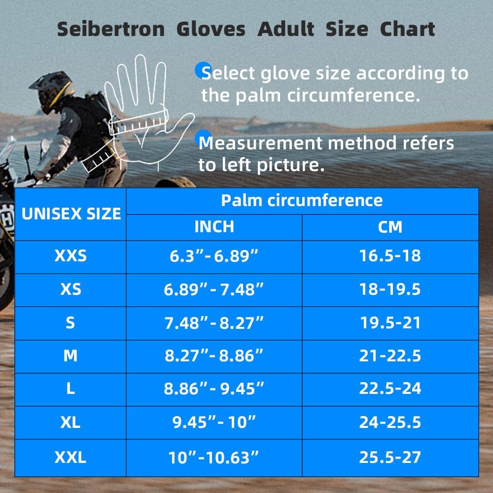 Seibertron S.C.W.G 2.0 Waterproof Winter -4℉ Cold Proof Touchscreen Anti Slip Palm Impact Gloves for Cycling Motorcycle