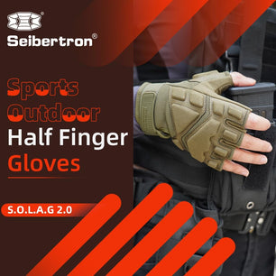 Seibertron Men Or Women XXS to XXL Fingerless/Half Finger S.O.L.A.G 2.0 Sports Outdoor Tactical Gloves