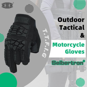 Seibertron T.T.F.I.G 2.0 Men's Tactical Military Gloves with Flexible Rubber Knuckles for Combat, Hunting, Airsoft, Paintball, Motorcycle Riding & Outdoor Activities