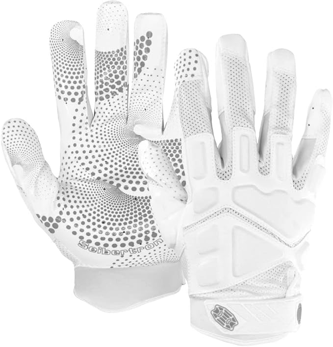 Seibertron G.A.R.G 2.0 Gel-Filled Anti-Impact Ultra-Stick Football Receiver Gloves – Patented Technology for Maximum Grip & Protection