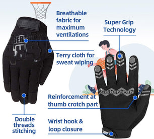 Seibertron Youth Anti Slip Unweighted Basketball Gloves Ball Handling Gloves (Basketball Training Aid) Or Driving Gloves