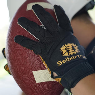 Seibertron H.P.I.R.G Touchscreen Lineman and Football Receiver Gloves, Flexible Breathable Impact Protection Back of Hand Glove Adult and Youth Sizes