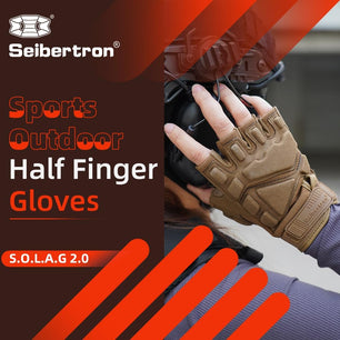 Seibertron Men Or Women XXS to XXL Fingerless/Half Finger S.O.L.A.G 2.0 Sports Outdoor Tactical Gloves